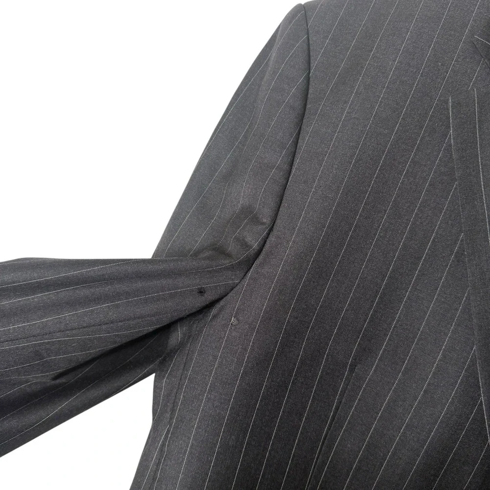 Vitale Barberis Canonico Mens Pinstriped Blazer Suit Jacket Size 50R‎ Super 110s